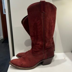 Stunning suede maroon colour cowboy boots